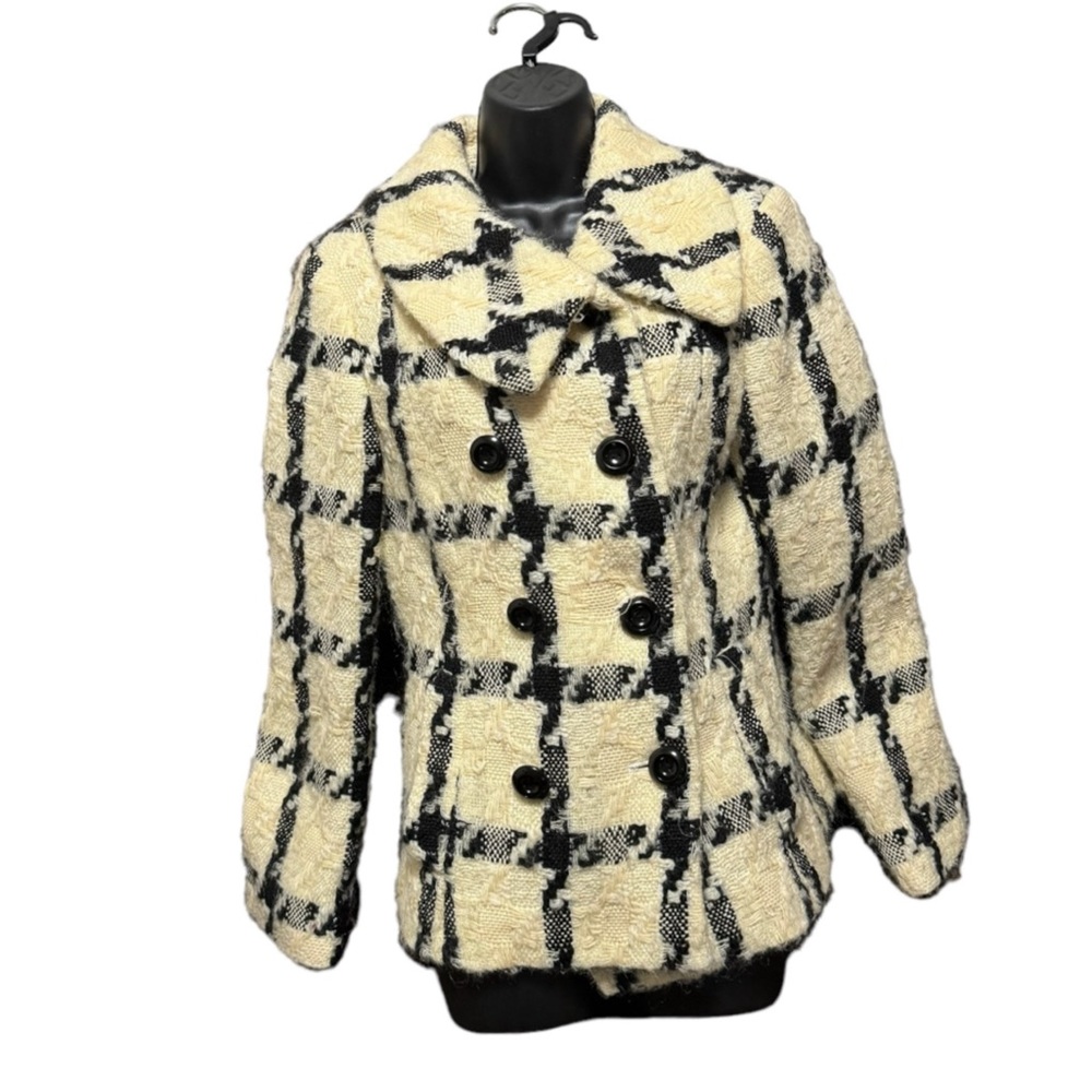 White House Black Market Wool Blend Womens Pea Coat 8-button closure Size Medium